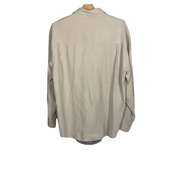 Island Mist Men Large Beige Silk L/S Casual Button Beach Shirt Luxury Resortwear - Picture 3 of 7